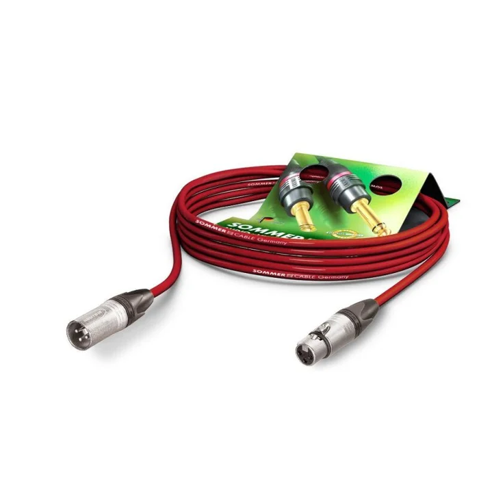 SOMMER CABLE Mikrofonkabel Stage 22 Highflex, 2 x 0,22 mm² | XLR / XLR, NEUTRIK 0,50m | rot