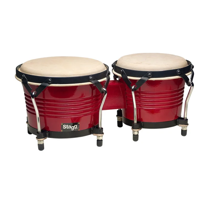 Stagg BW-200-CH – Wildkirsch-farbige Latin Holz Bongos 7,5″ und 6,5″