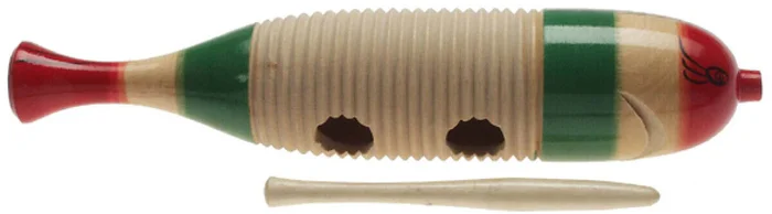 Stagg GUF-141S – Kleiner Holz Guiro in Fischform, mit Sraper