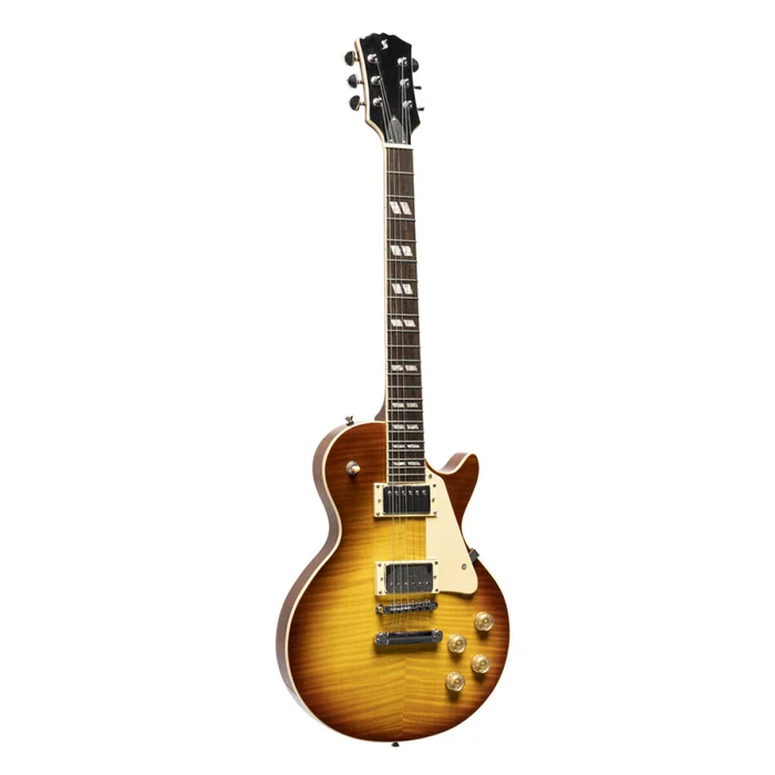 Stagg SEL-DLX TB BST – E-Gitarre massiv Mahagoni/Ahorn im LP-Style Tabacco Sunburst
