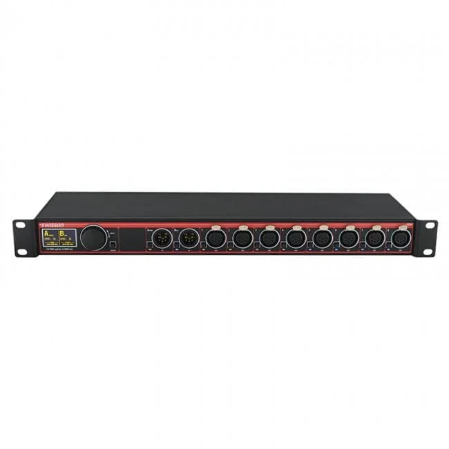 Swisson XPD-28-8R (Rack), RDM-DMX-Splitter – 2x RJ45 IN – 8x RJ45 OUT