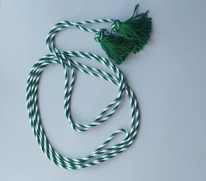 Tambourstab Schnur grün-weiß