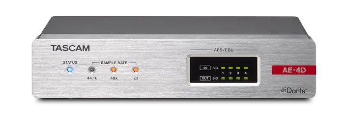 Tascam AE-4D – 2x AES/EBU In und Out DANTE Converter mit DSP. XLR Ansc