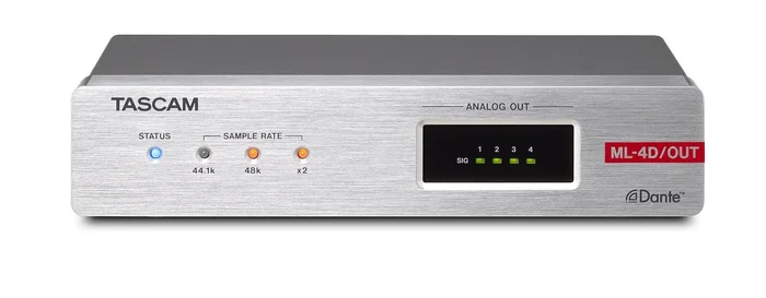 Tascam ML-4D-OUT-E – 4 Line Ausgänge DANTE Converter mit DSP. Eurobloc