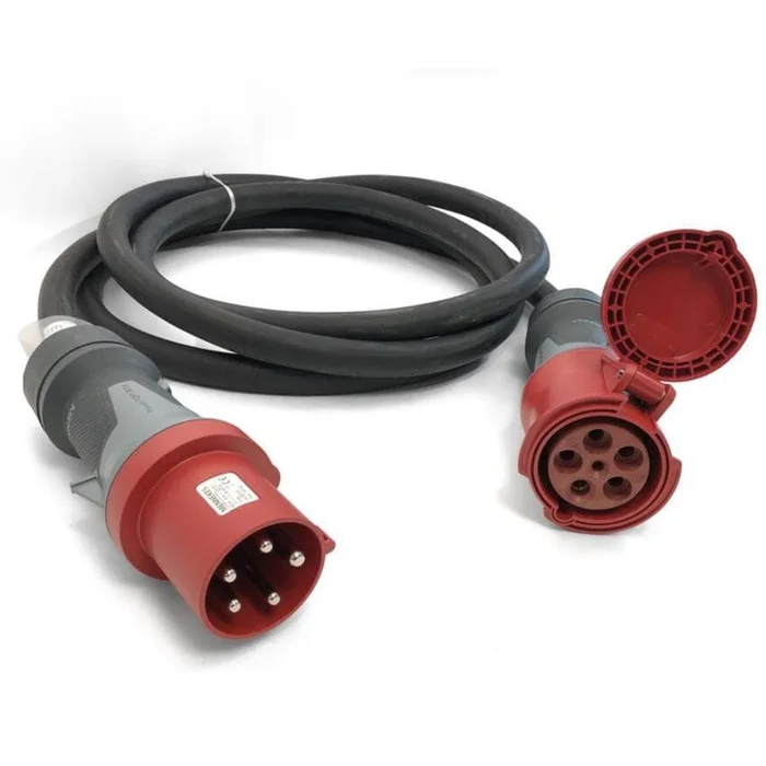 Ultralite CEE Kabel 63A, 5pol,5x16mm², 20m, H07RN-F, Mennekes Stecker & Buchse ROT