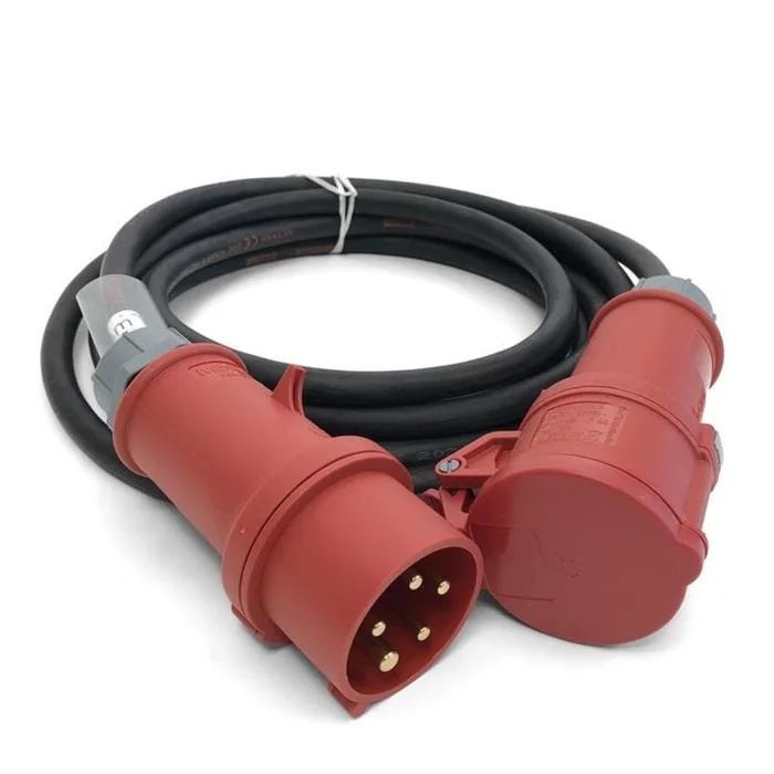 Ultralite CEE Kabel Profi, 16A, 5pol, 5×2.5mm², 15m, H07RN-F, mit Beschriftungstülle / Mennekes Stecker & Buchse ROT
