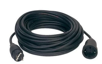 Ultralite Schutzkontaktkabel Profi, 3×1.5mm², 10m, konfekt., H07RN-F mit Mertens Gummistecker/-Kupplung, mit Beschriftungstülle