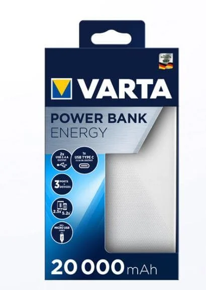 VARTA Powerbank Energy 20000 mAh, Li-Po, 20000 mAh, USB-C
