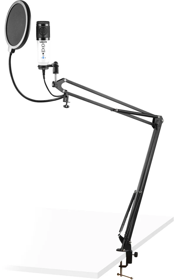 Vonyx CMS320W Studio-Mikrofon-Set USB Weiß mit Echo