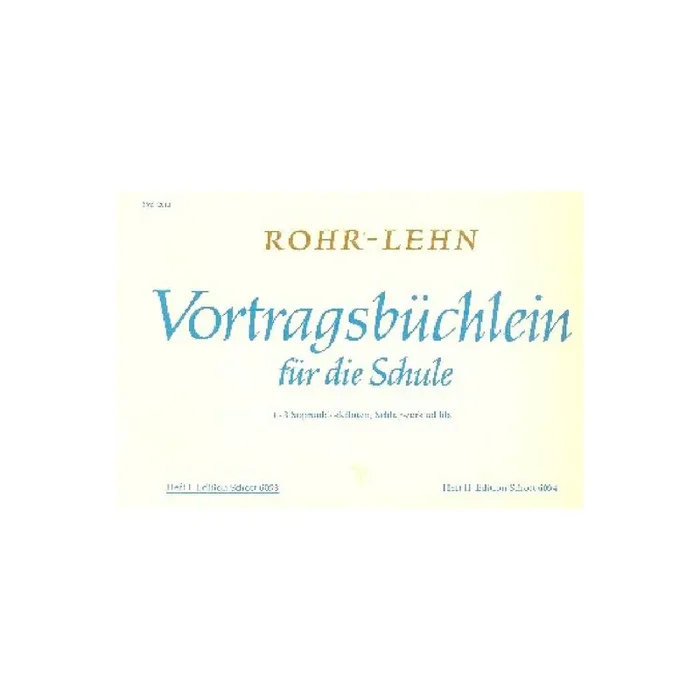 Vortragsbüchlein für die Schule Band 1 für 1-3 Blockflöten