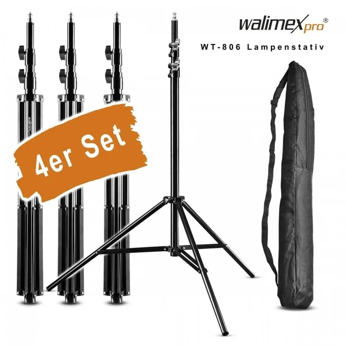 Walimex pro 4er Set WT-806 Lampenstativ, 256cm