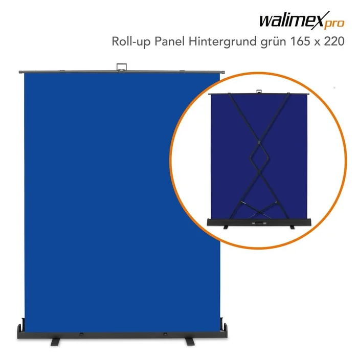 Walimex pro Roll-up Panel Hintergrund blau 165×220
