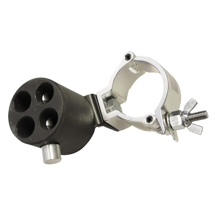 Wentex Abgewinkelte Halterung mit 4-Wege-Anschluss – Mit 50 mm Halbkupplung – Silber