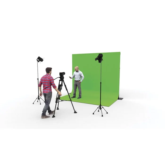 WENTEX P&D Chromakey Curtain Molton 300 g/m², Green screen – 290 x 400 cm (B x H)