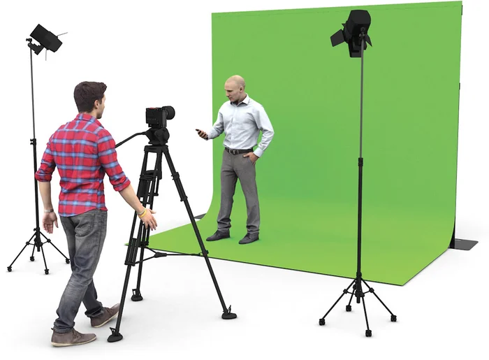 WENTEX P&D Chromakey-Vorhang Molton 300 g/m² Grüner Hintergrund – 590 x 400 cm (B x H)