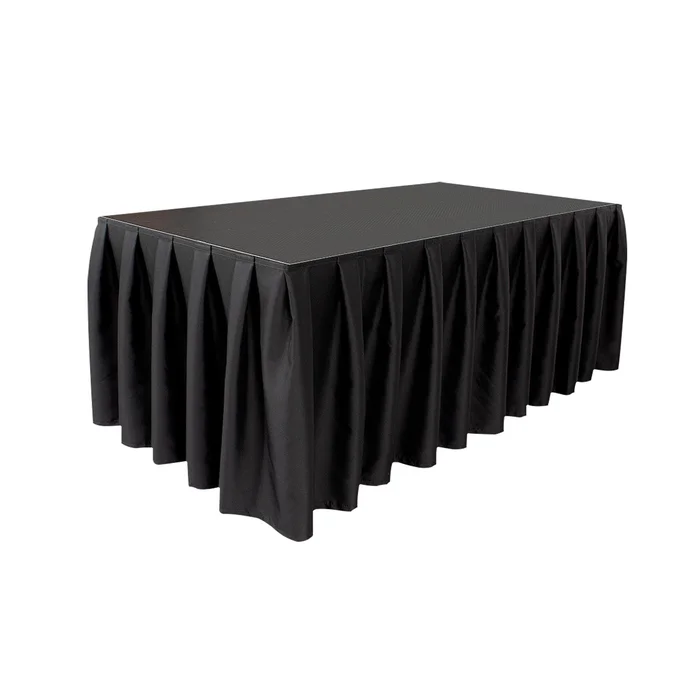 Wentex Stage Skirt Bühnenverkleidung MCS 300 g/m² – Schwarz -7,62 m x 40,64 cm (B x H) – gefaltet