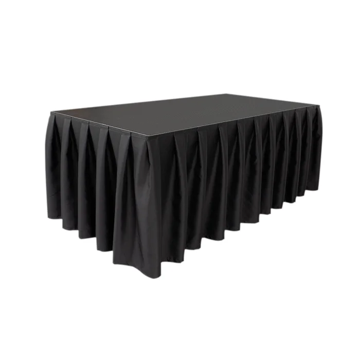 Wentex Stage Skirt Bühnenverkleidung MCS 300 g/m² schwarz – 620 x 80 cm (W x H) – gefaltet