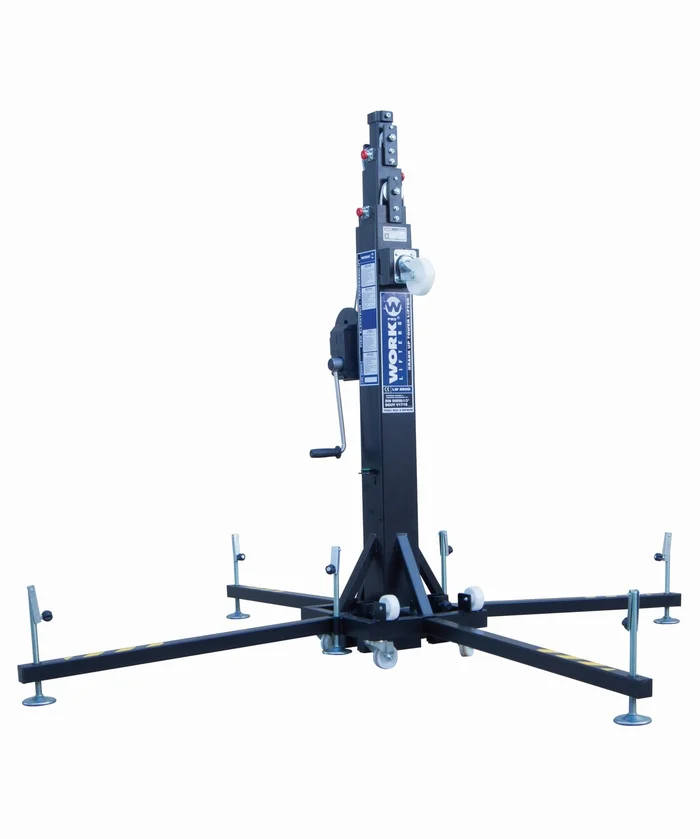 WORK LW 290 D Traversenlift – schwarz Max 290 kg, 6,6 m, DGUV V17/18, WIRE DRIVE