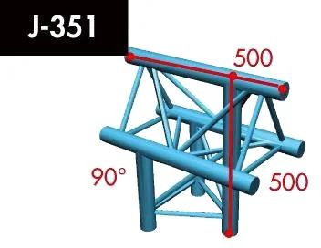 X3K-22 J-351 3-Wege T-Stück vertikal Spitze oben