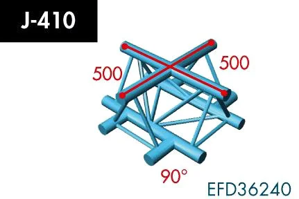 X3K-30/H (Heavy Duty) J-410 4-Weg Kreuz, Winkel 90°