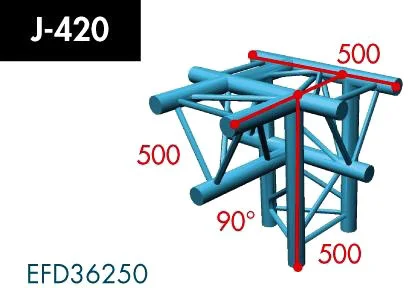 X3K-30/H (Heavy Duty) J-420 4-Weg T-Stück, Winkel 90°, Spitze un