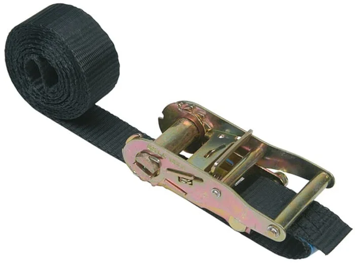 Zurrgurt mit Ratsche, 1-teilig, 50mm, Länge: 2.1m 3.000kg, SCHWARZ, DIN12195-2